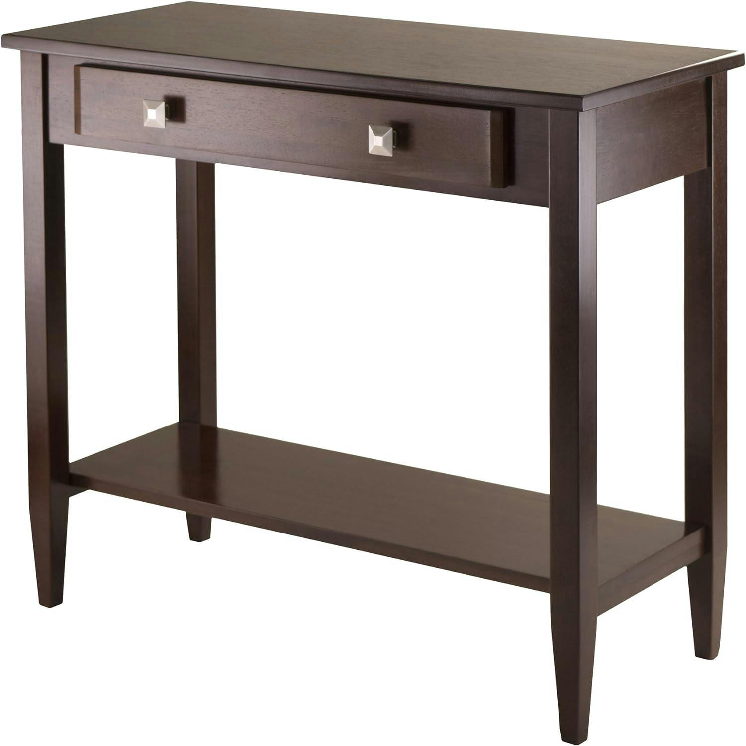Winsome Richmond Mid-Century Modern Walnut Wood Console Table with Storage