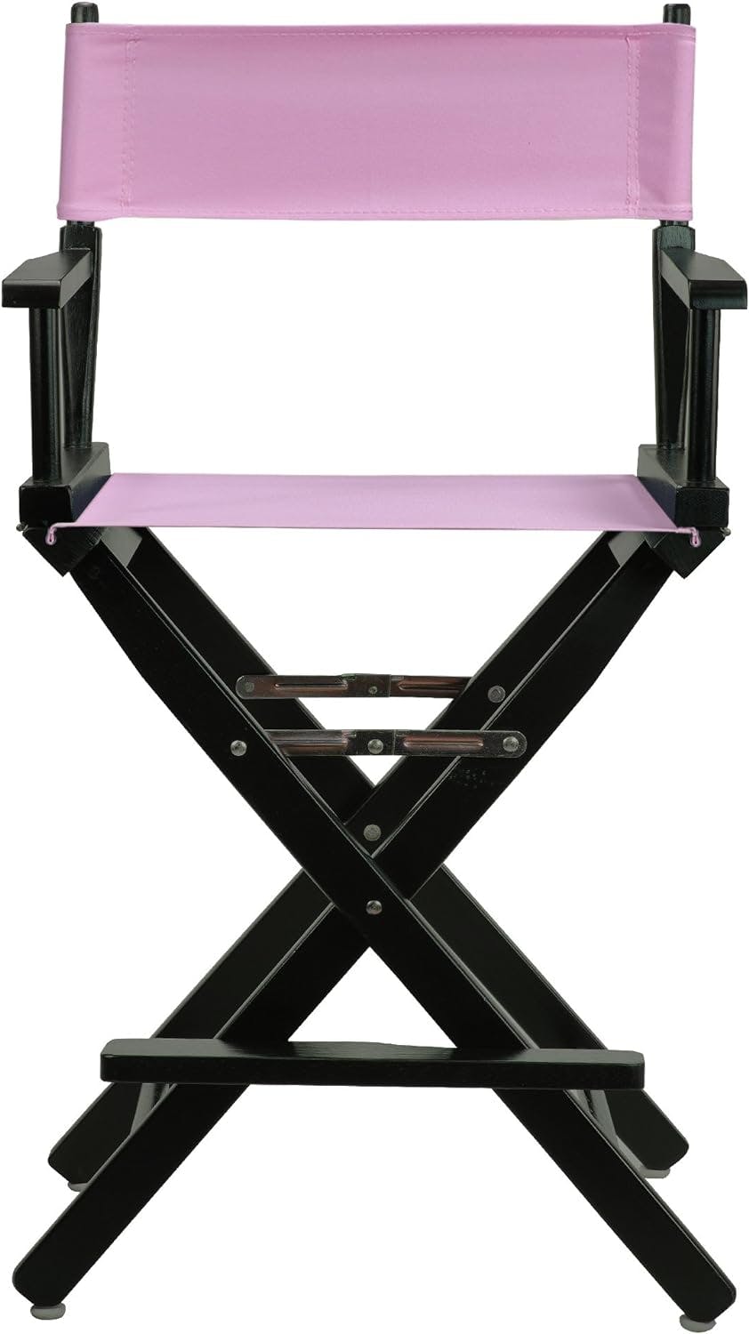 Classic 24" Black Frame with Pink Canvas Director's Chair
