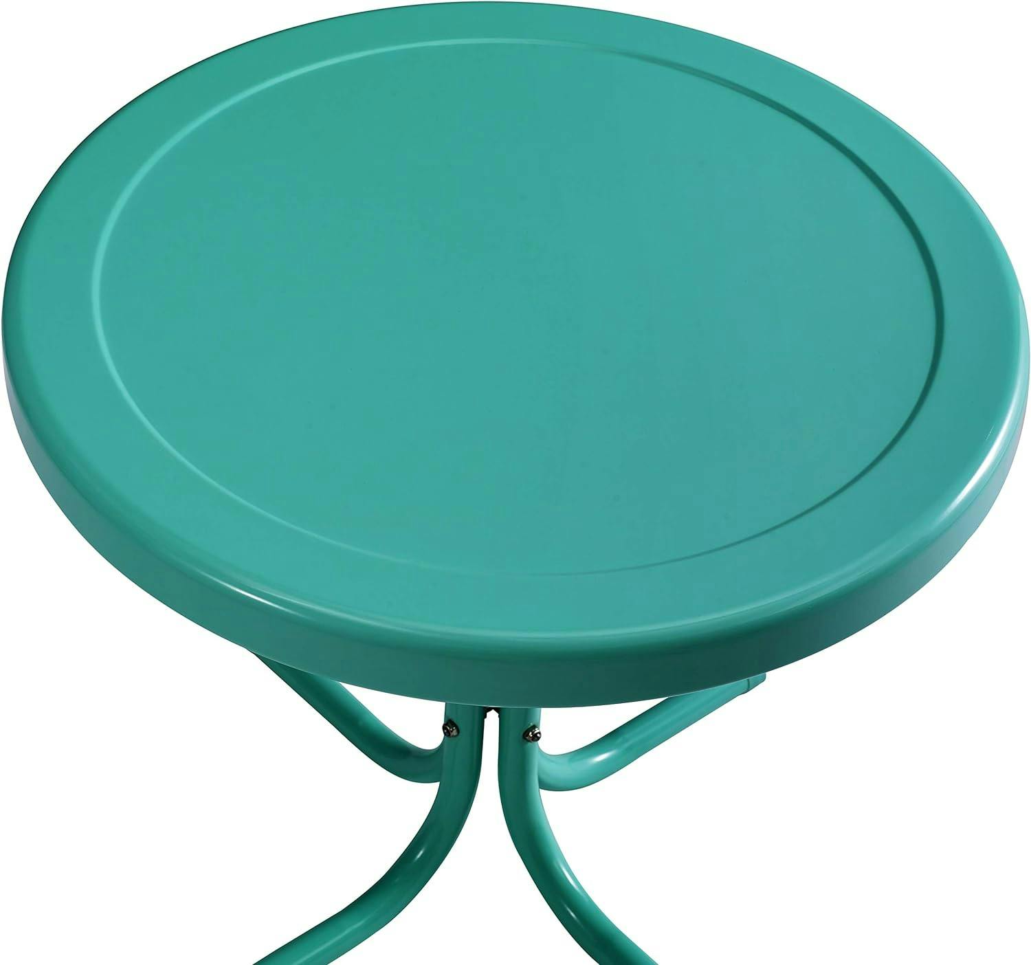 Retro Griffith Turquoise Steel Outdoor Side Table