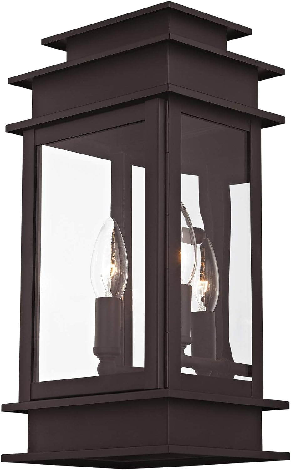 Princeton Antique Brass 2-Light Outdoor Wall Lantern with Clear Glass