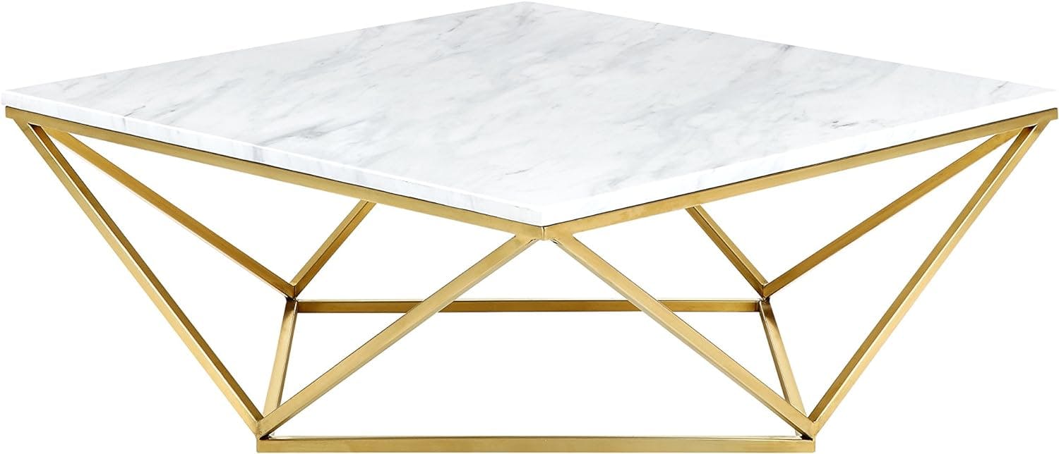 Mason Square 36" Gold and Marble Lift-Top Coffee Table with Storage