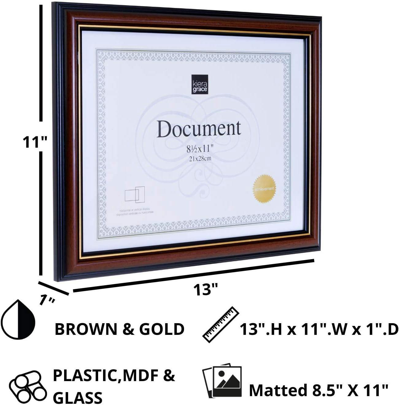 Classic Kylie 12pk Dark Brown with Gold Lining Tabletop Wall Frame Kit