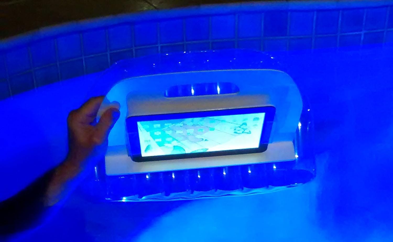 Buoyant Clear Acrylic Floating Book/Tablet Caddy for Bath and Pool