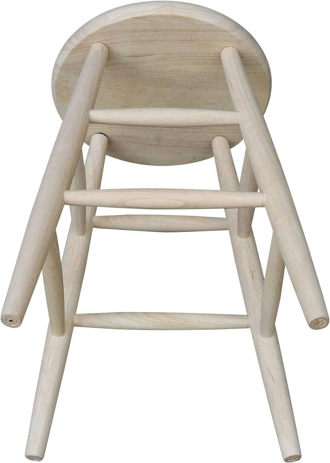Traditional Solid Hardwood Unfinished Counter Height Stool