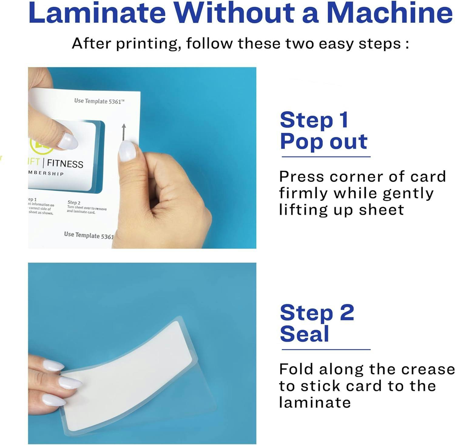 Elegant White Self-Laminating Printable ID Badge Set - 30 Cards