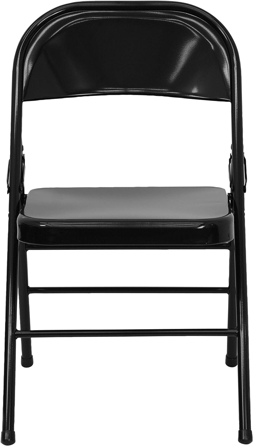 Hercules Series Black Metal Armless Mid-Back Folding Chair Set