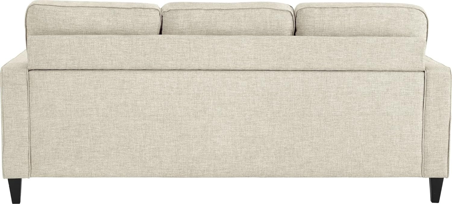 Serta Harmon 80'' Cream Microfiber Sectional Sofa with Square Arms