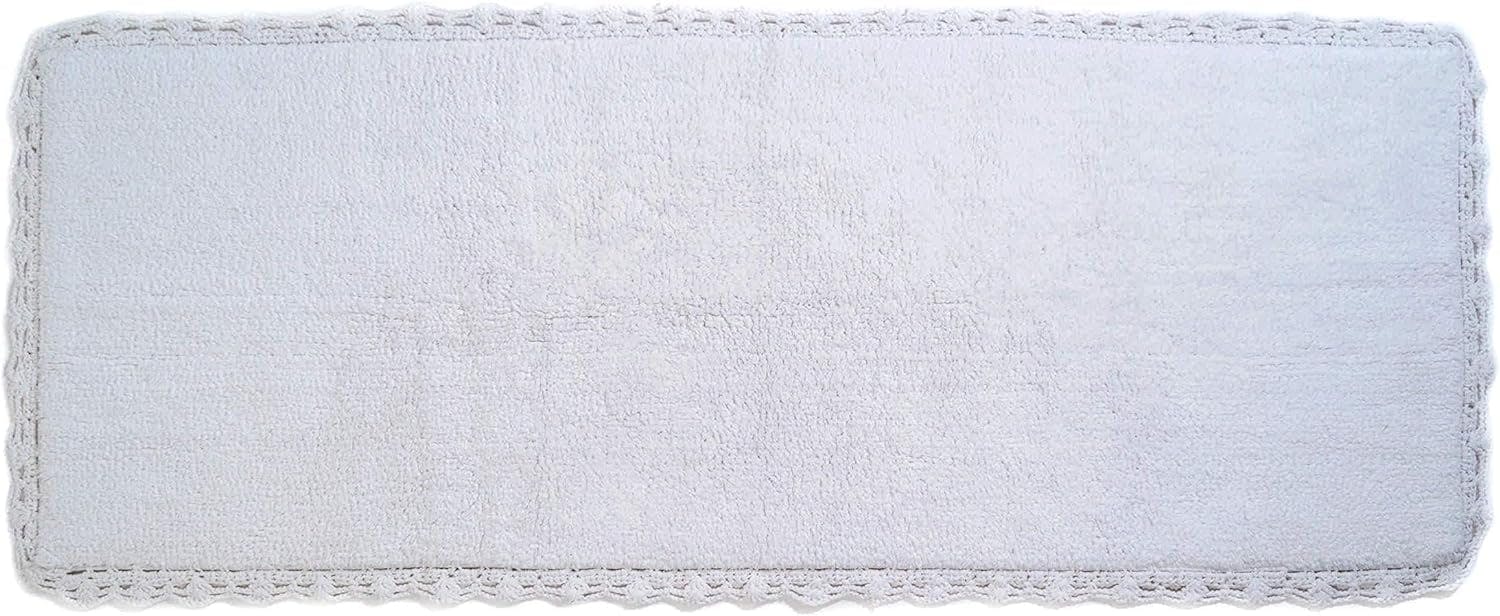 Provence Elegance White Crochet Bath Runner 22"x60"
