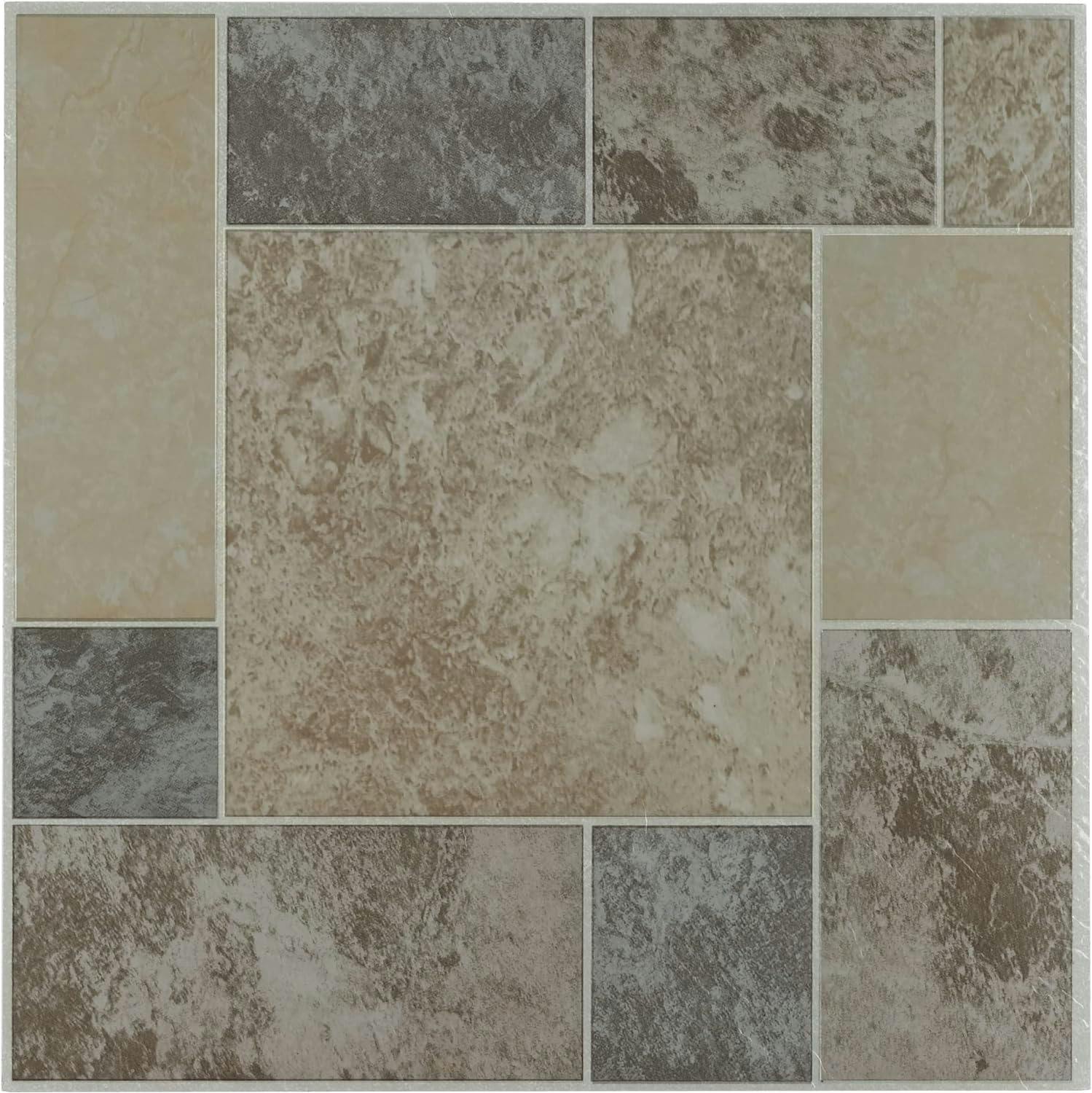 Ancient Beige Mosaic 12'' Self-Adhesive Vinyl Tile with Water Protection