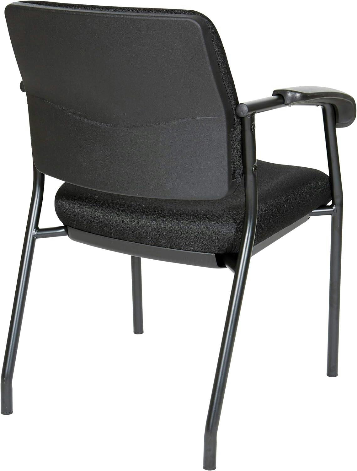 Ergonomic Black Fabric Office Chair with Metal Finish and Padded Armrests