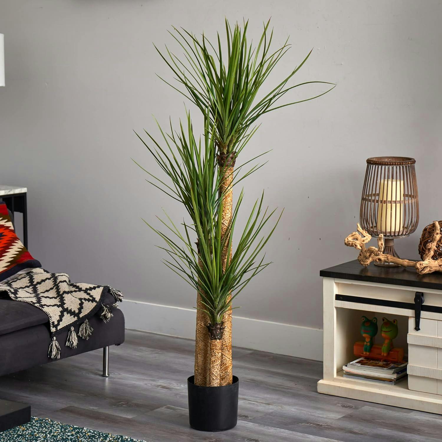 Tall Southwestern Style Silk Yucca Floor Plant in Pot