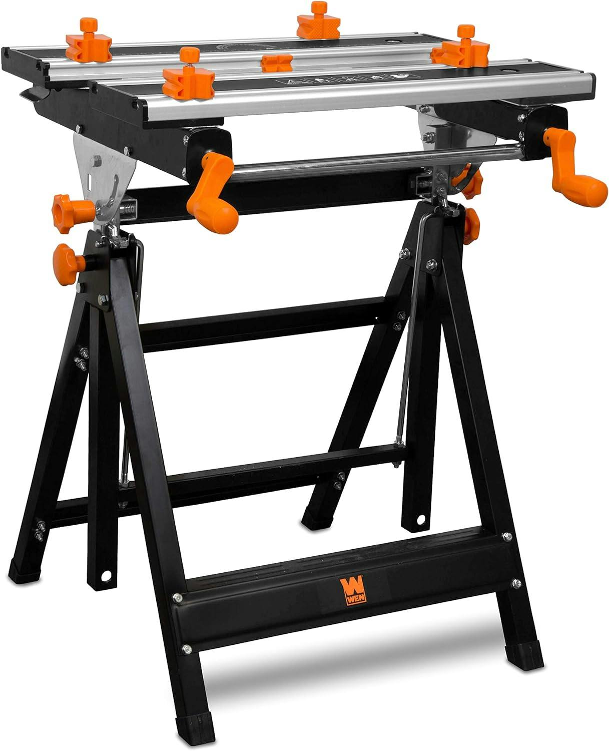 Adjustable Height Steel Portable Workbench with Sliding Clamps