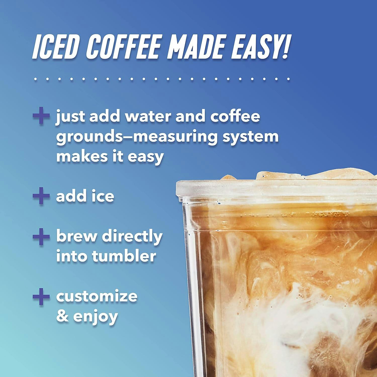 Sleek Black Programmable Iced Coffee Maker with Reusable Filter