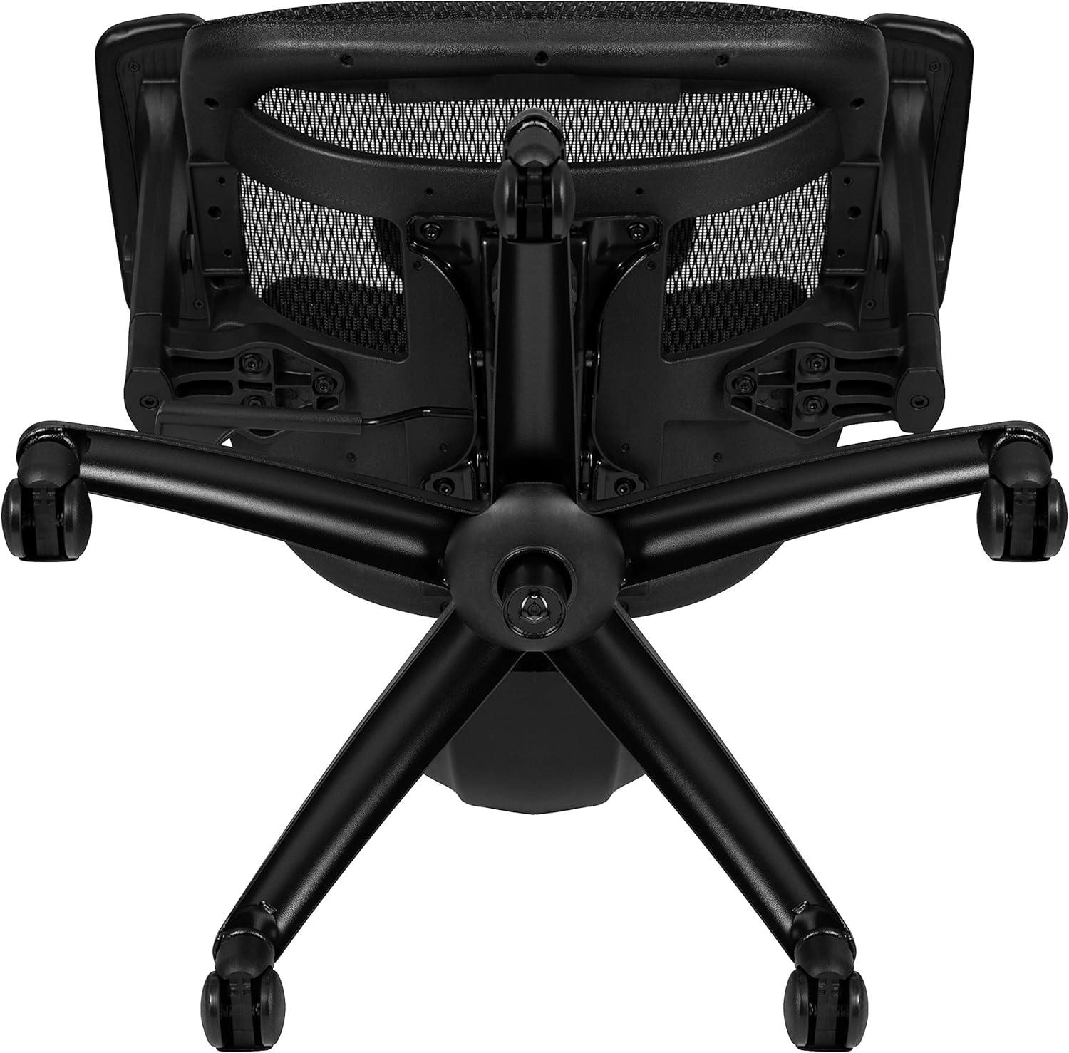 Ergonomic High-Back Swivel Task Chair with Adjustable Arms in Black