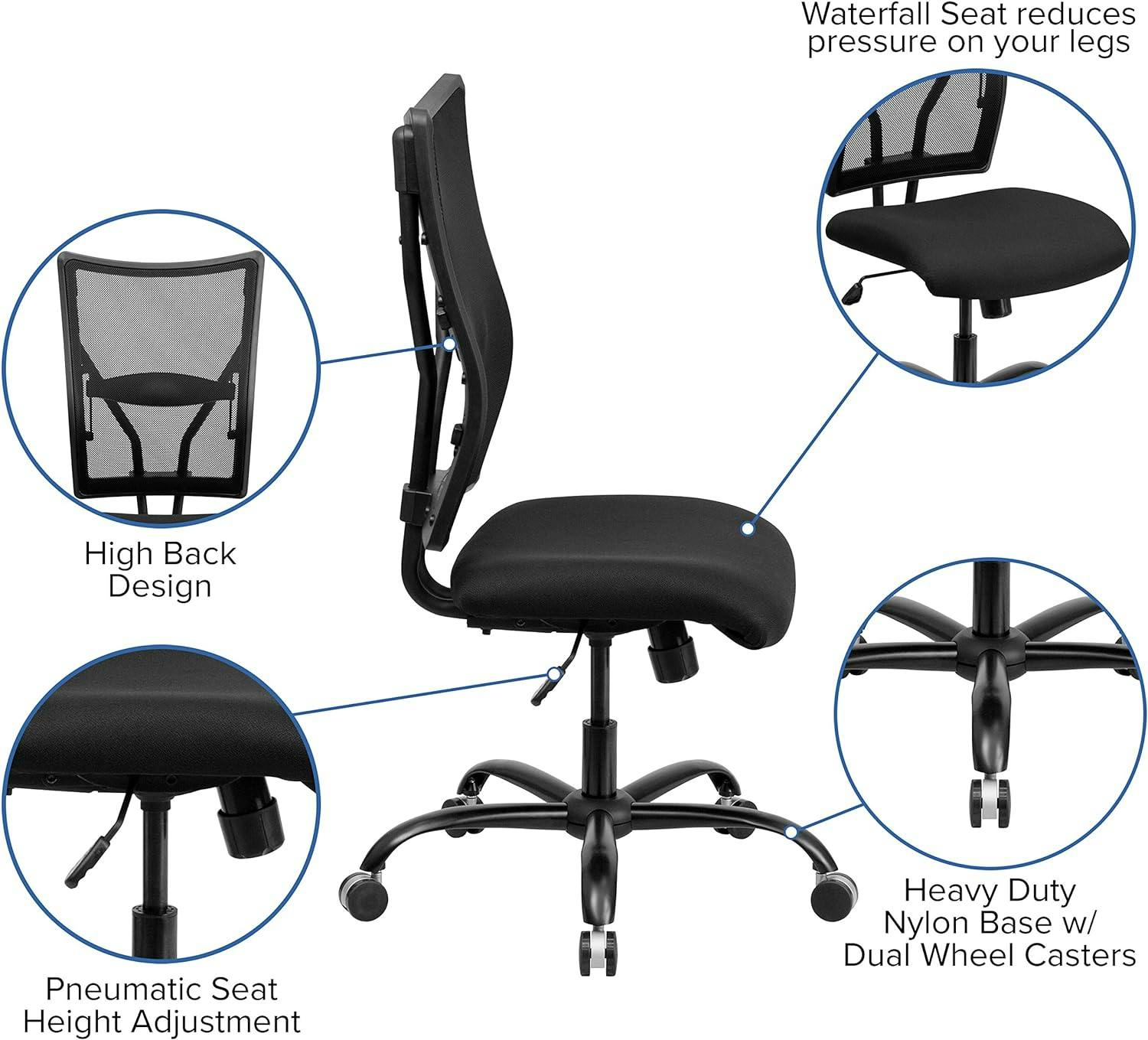 Ergonomic High-Back Mesh Executive Swivel Chair in Black