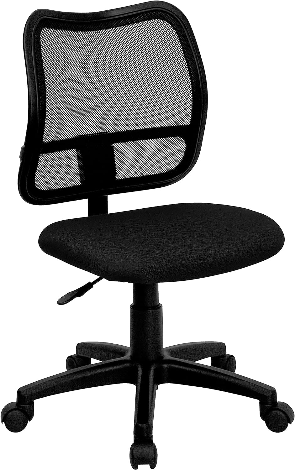 ErgoVenture Mid-Back Black Mesh Swivel Task Chair with Armless Design