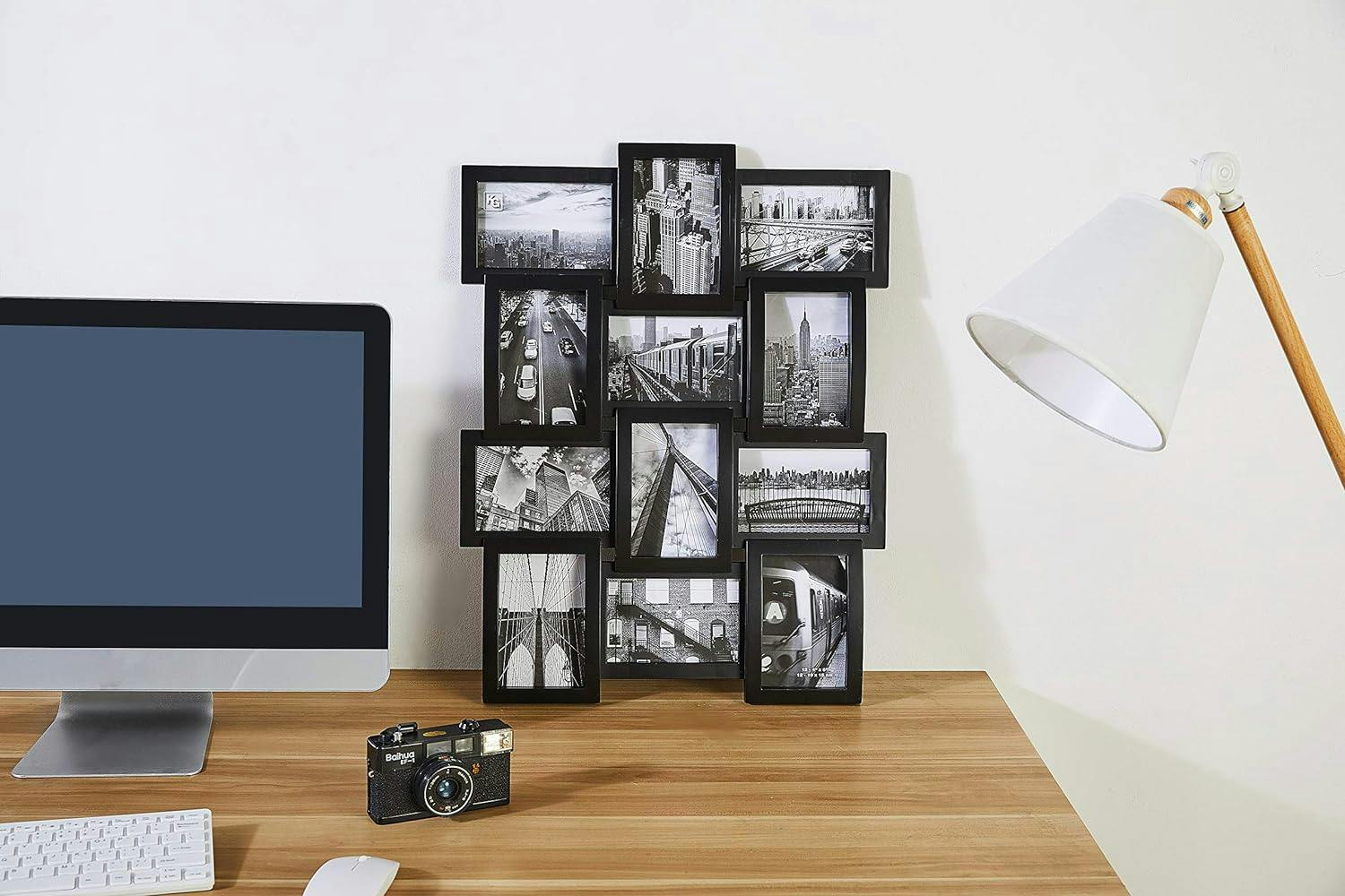 Classic 12-Photo Black Rectangular Wall Collage Frame