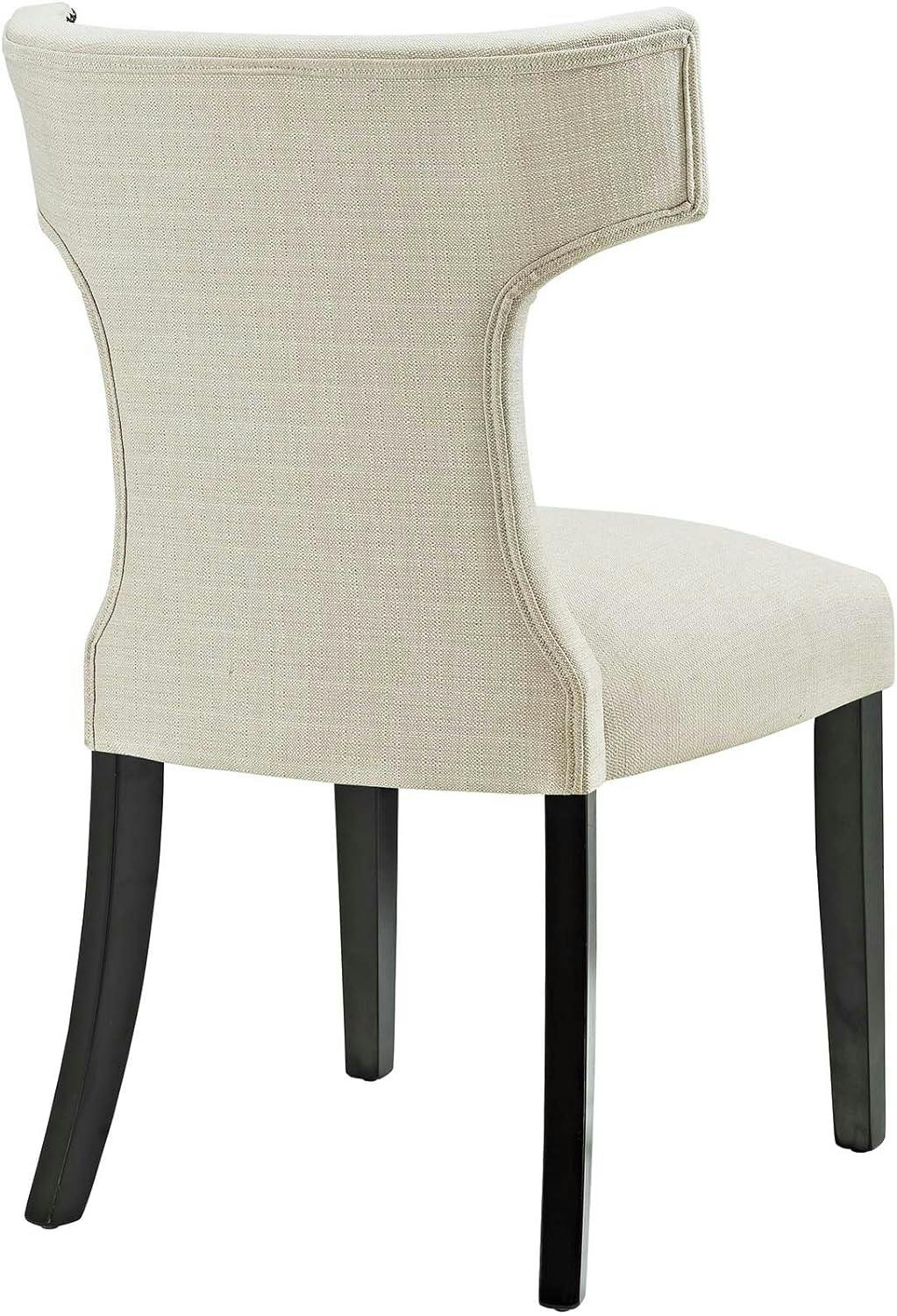 Beige Hourglass Parsons Side Chair with Nailhead Trim