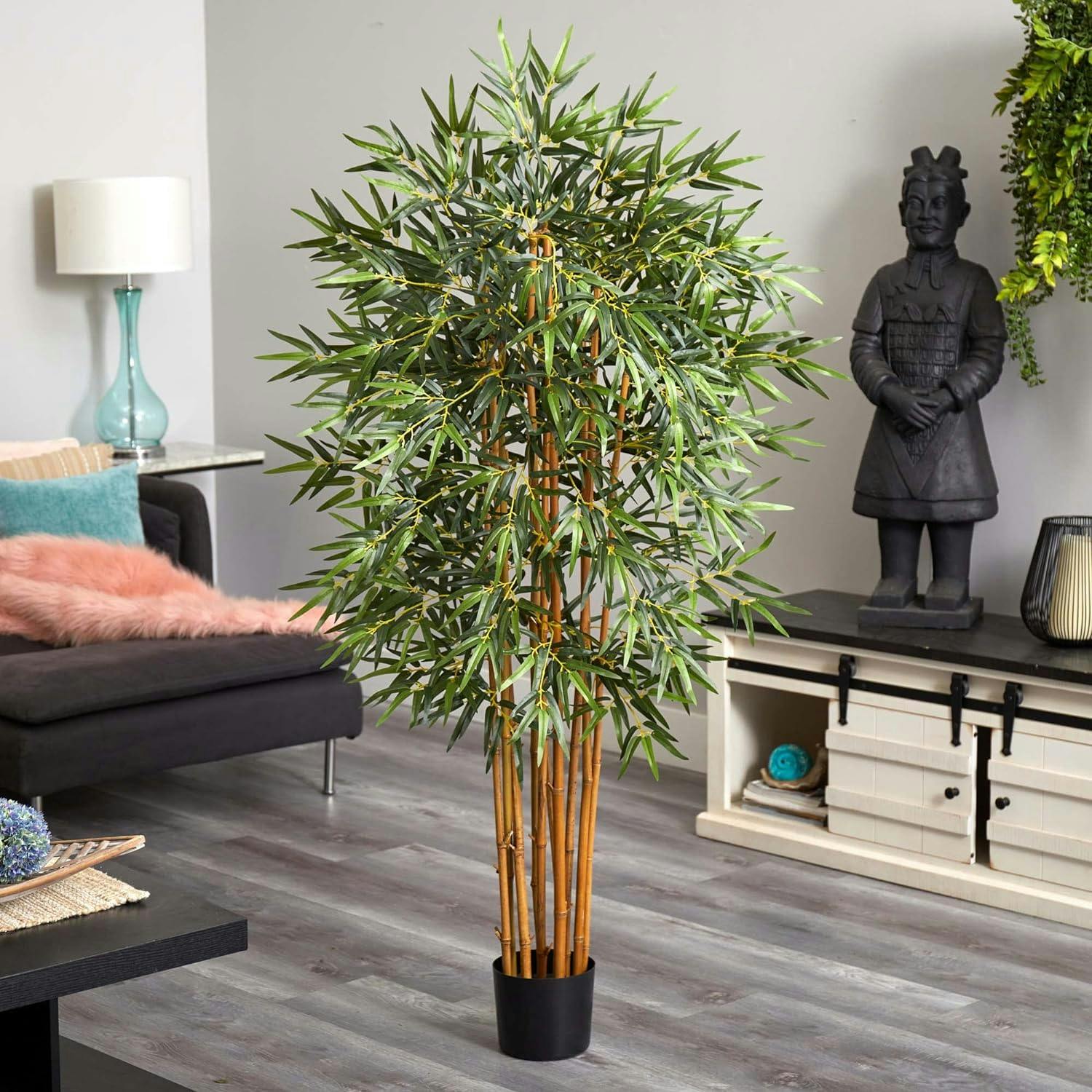 Exotic Curved Bamboo 5ft Silk Potted Tree