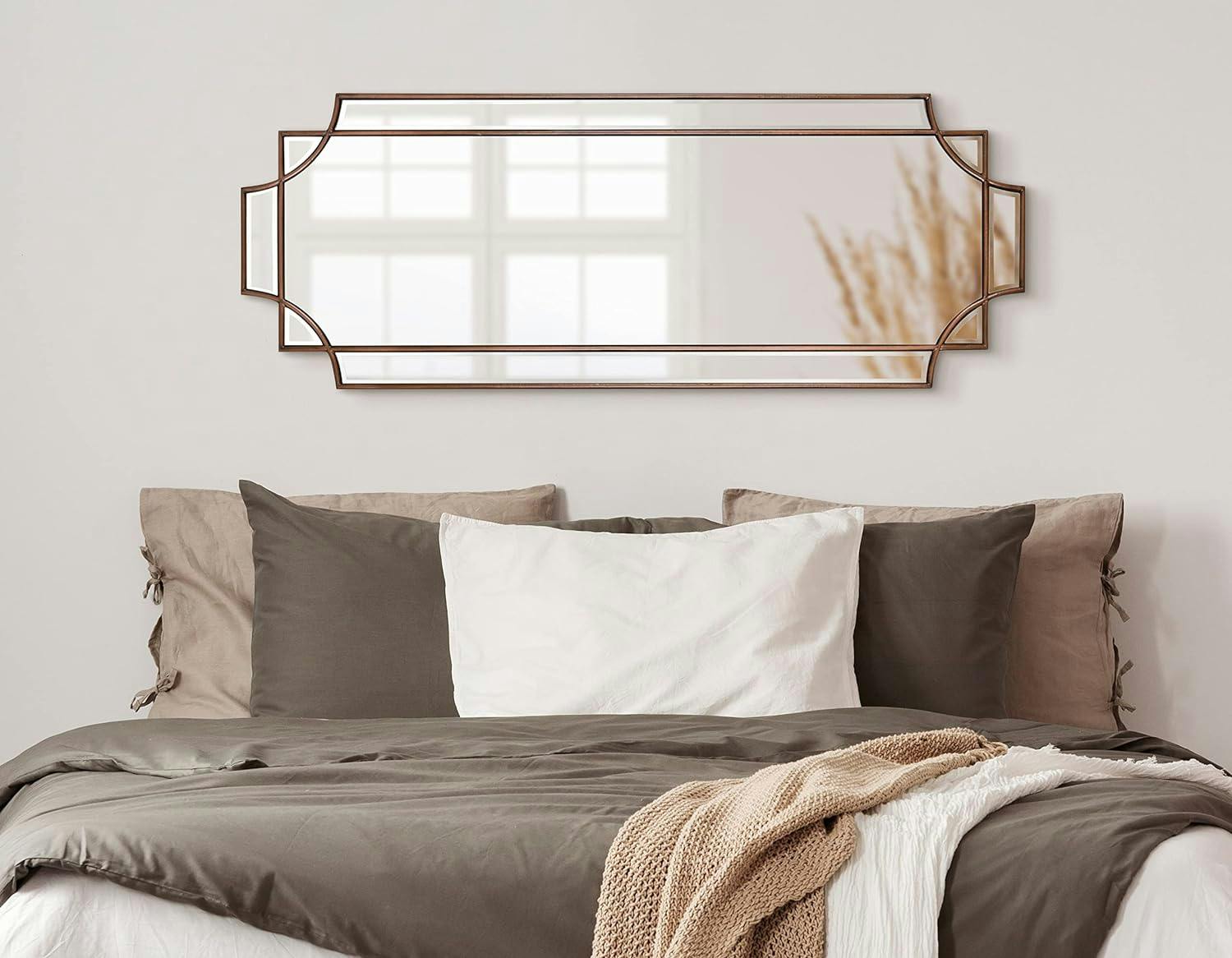Elegant Minuette Full-Length 16x42 Bronze Wood Framed Mirror