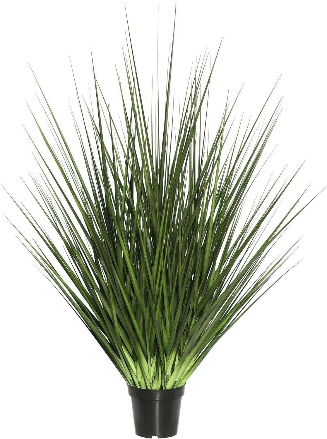 Evergreen Bliss 36" Lush Artificial Potted Grass in Sleek Black Pot