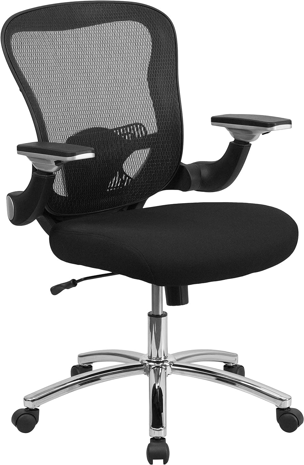 Sam Mid-Back Black Mesh Executive Chair with Adjustable Swivel Arms
