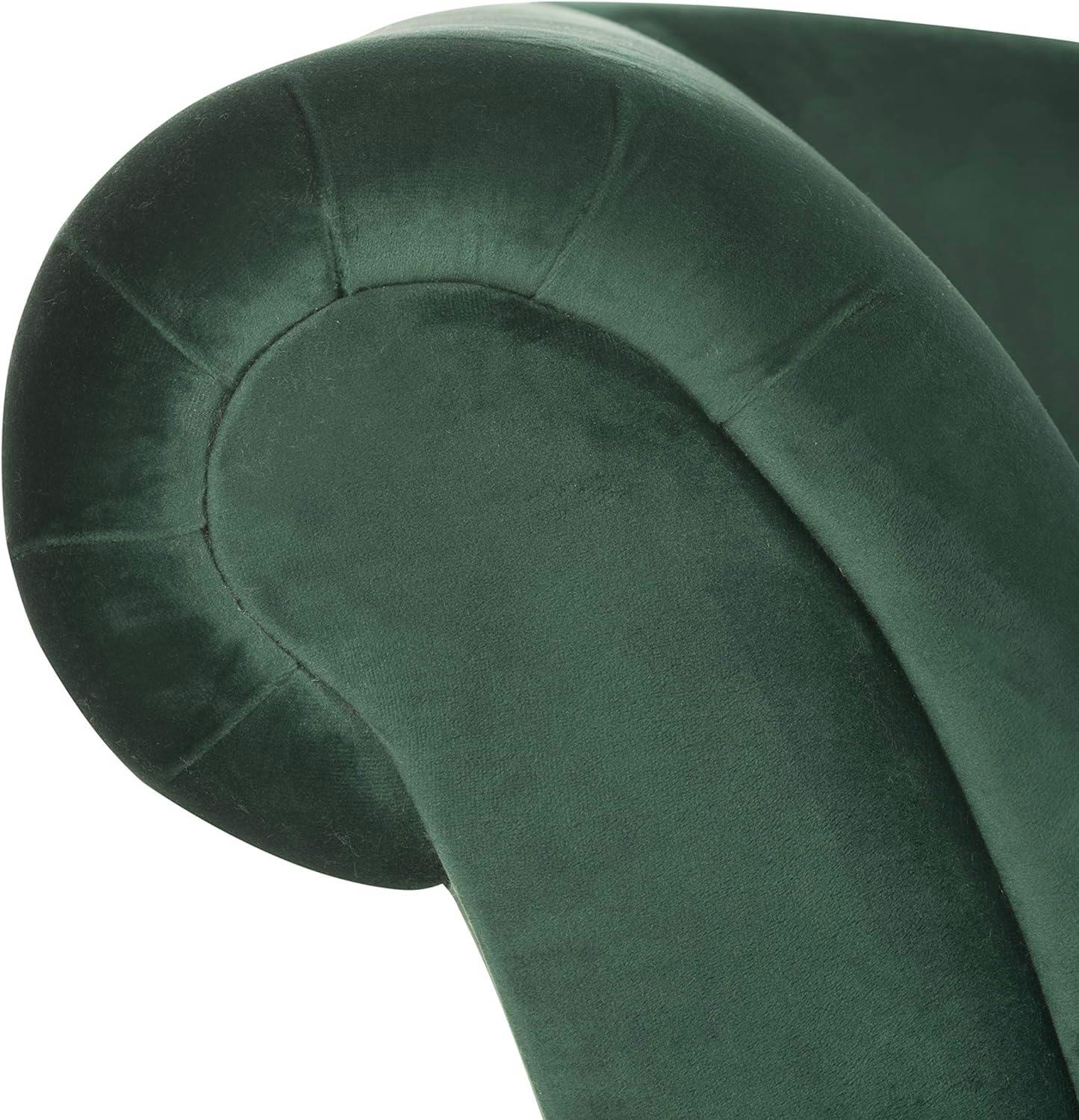 Emerald Green Velvet 63'' Transitional Stationary Sofa