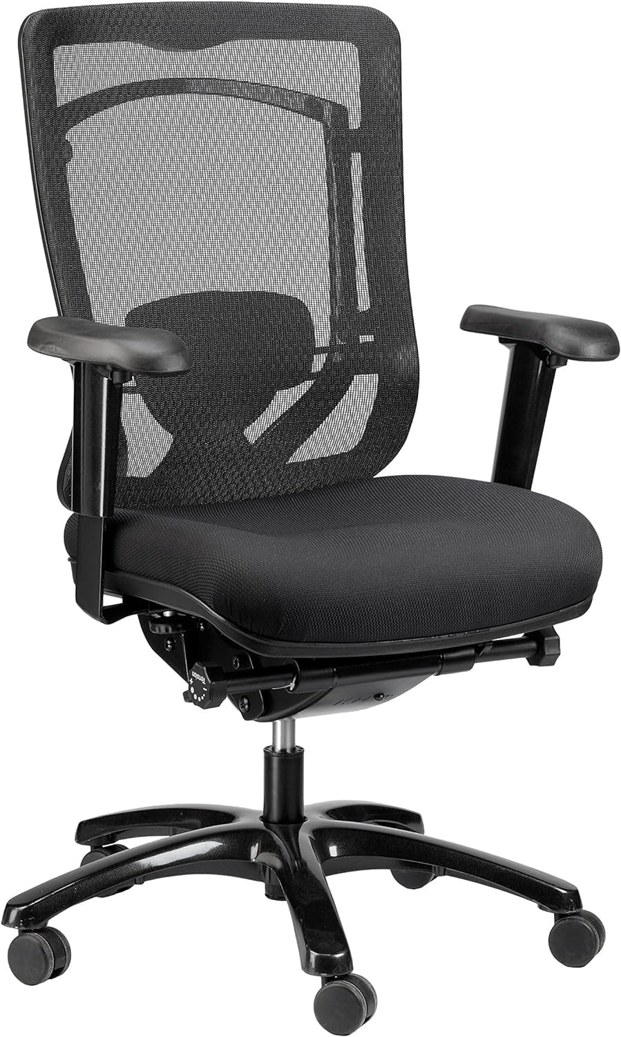 Monterey High Back Executive Mesh & Leather Chair, Black