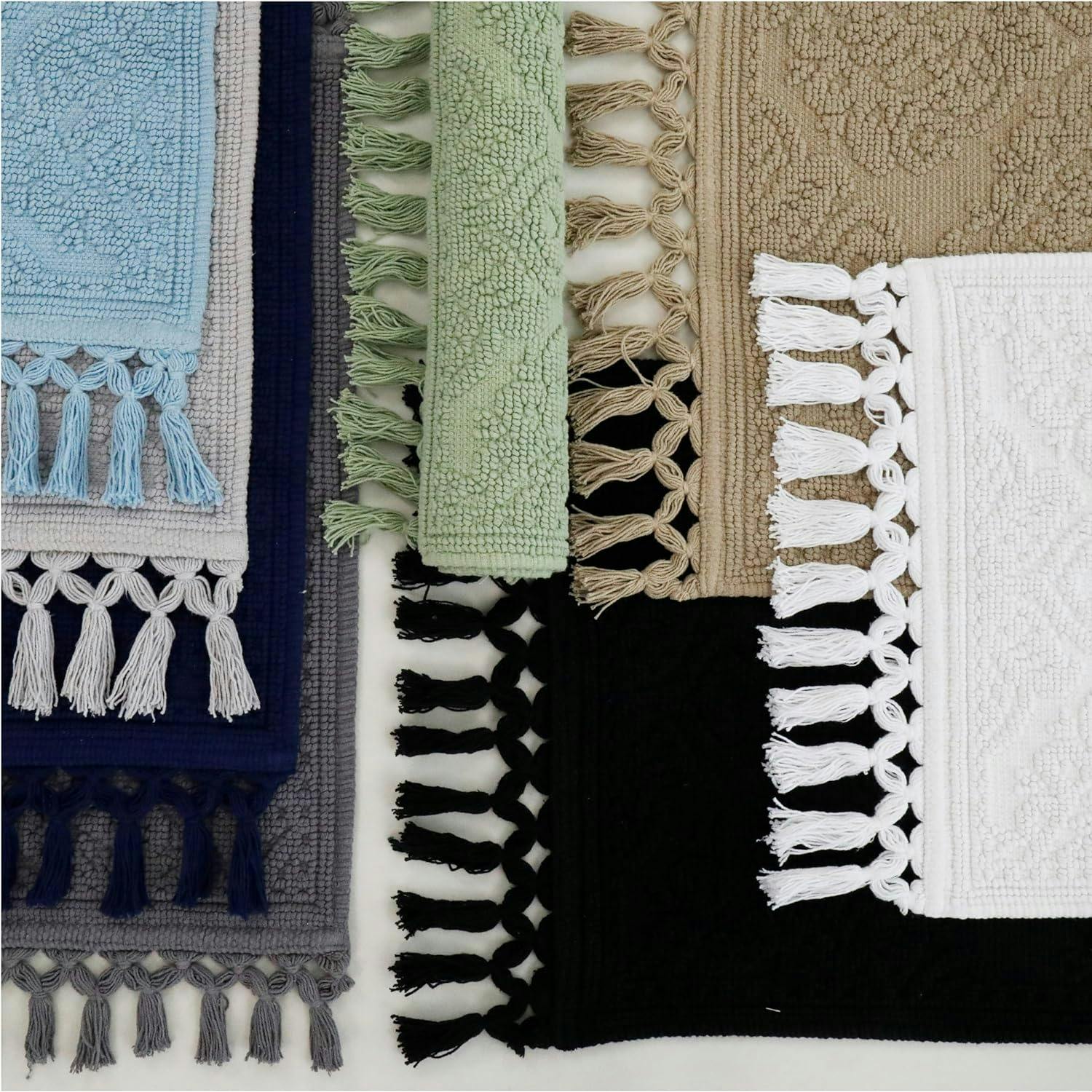 Linen Luxury Cotton Fringe 27" x 45" Bath Rug