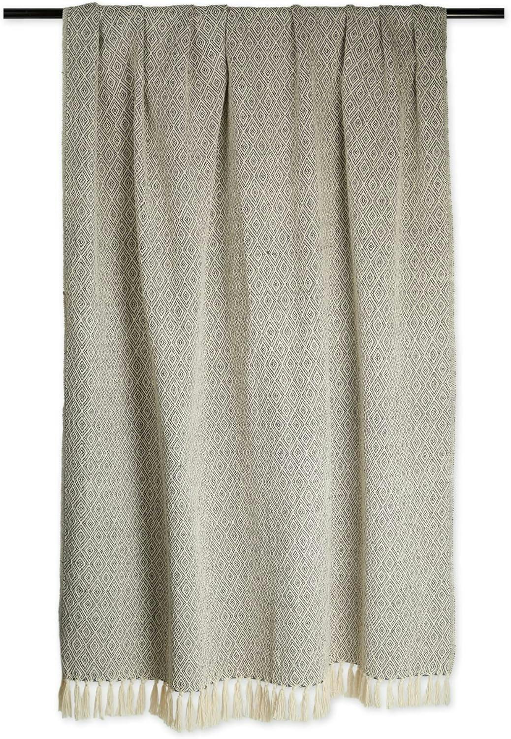 Cozy Sherpa-Cotton Blend Throw Blanket in Mineral Gray