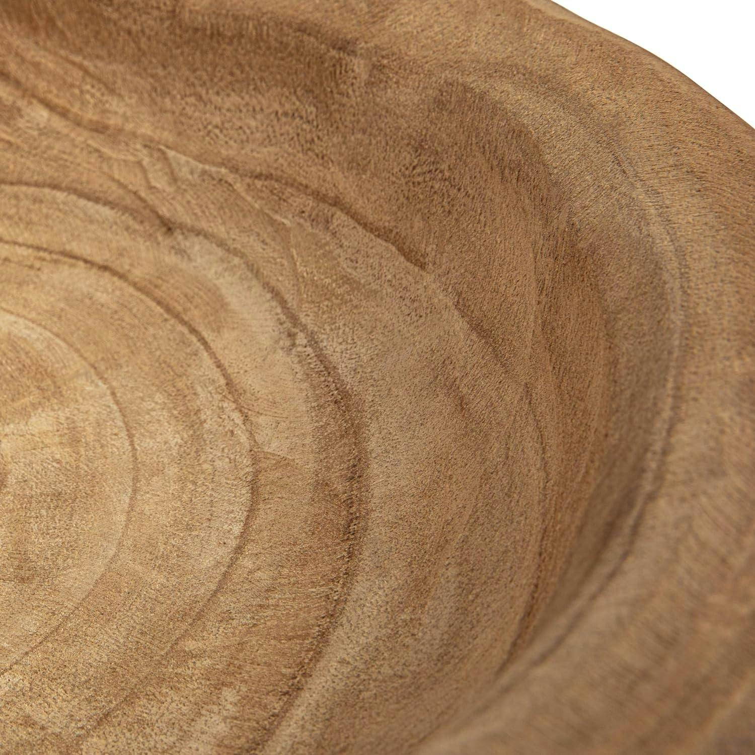 Handcrafted Earthy Paulownia Wood Decorative Bowl Set - 19.8"