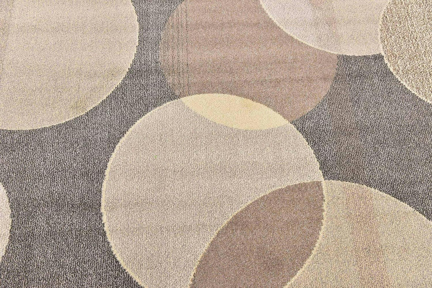 Chromatic Abstract Gray and Off-White 8' x 10' Area Rug