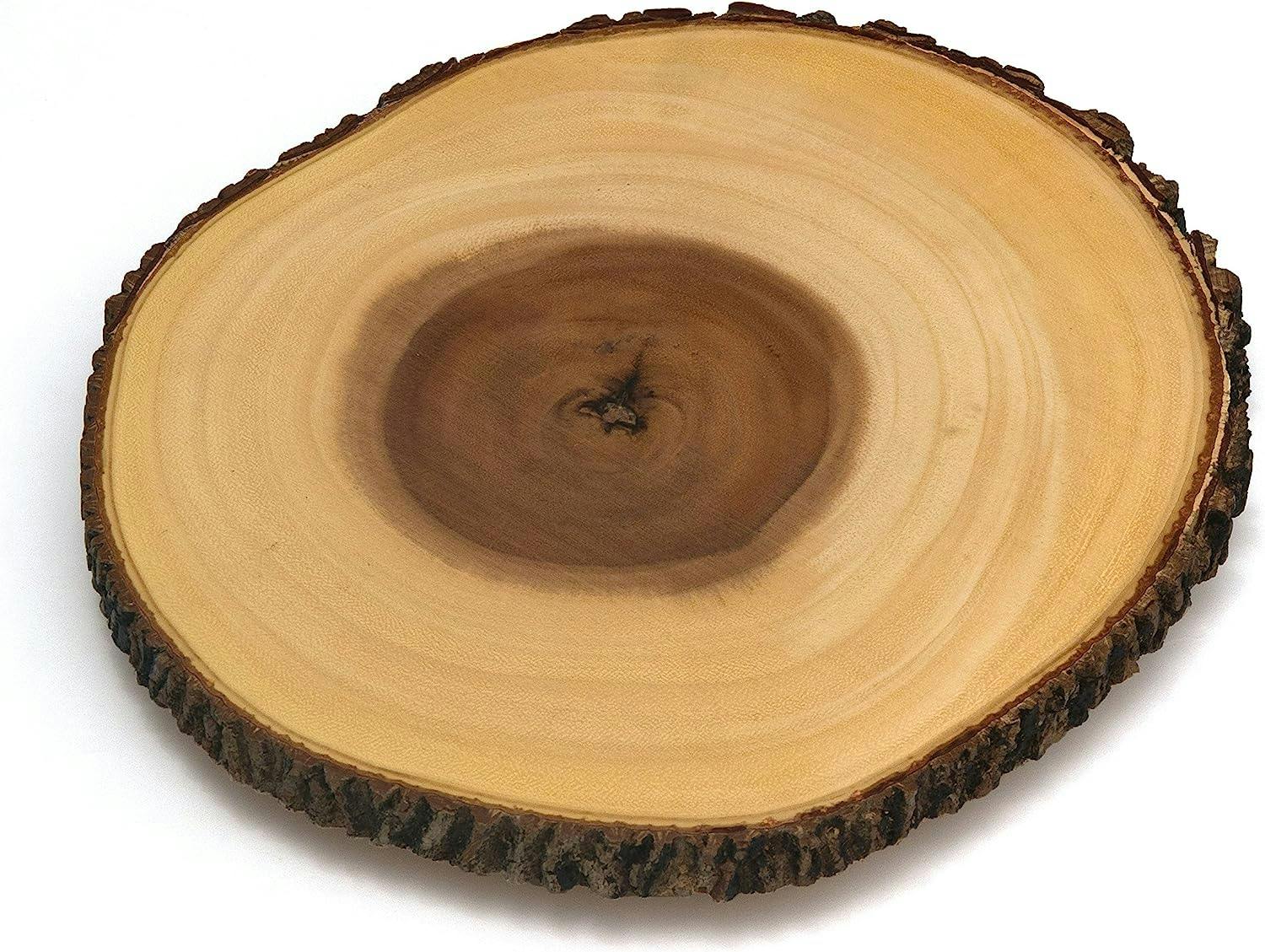 Rustic Acacia Wood Rectangular Footed Server Platter