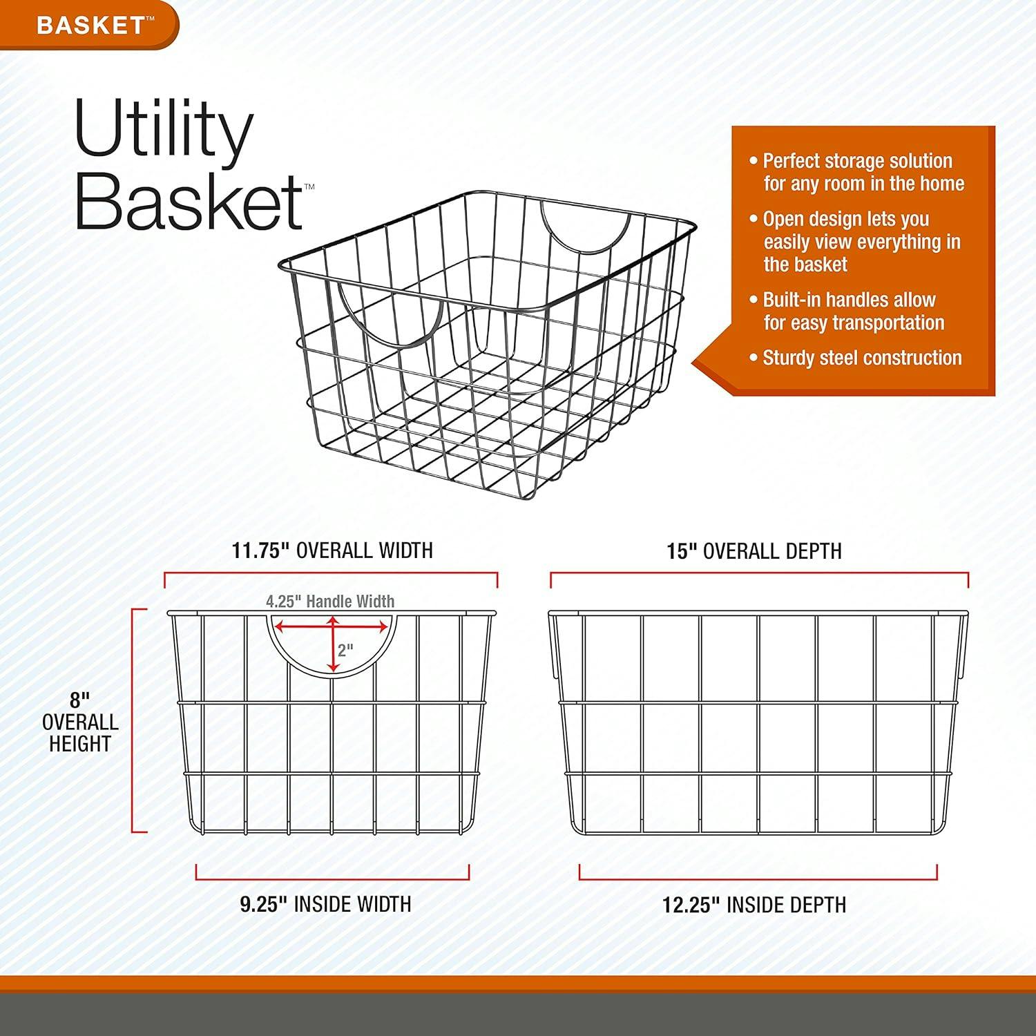 Spectrum Satin Nickel Wire 16" Utility Storage Basket