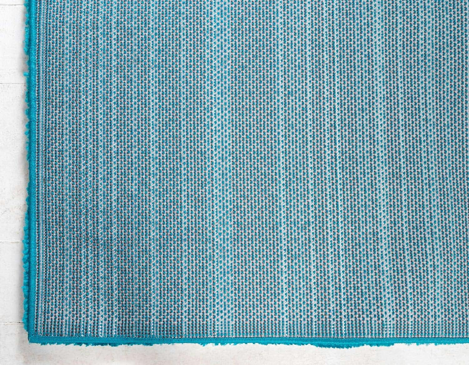 Turquoise Shag Synthetic 5' x 7' Easy Care Area Rug