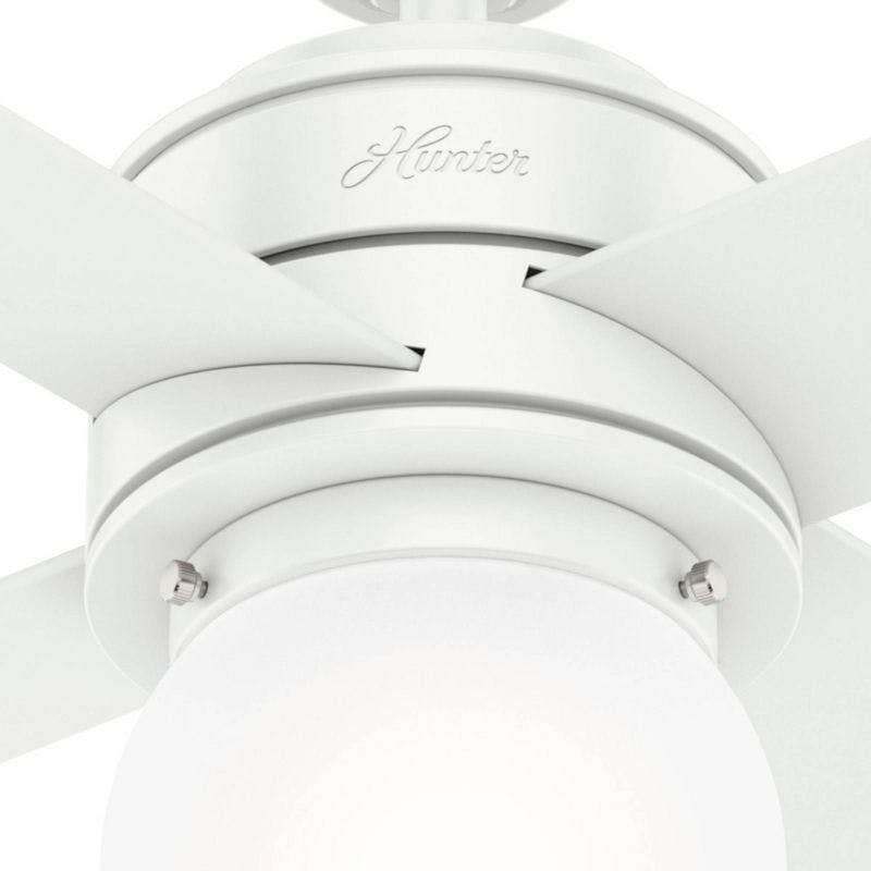 Hepburn 52" Matte White LED Ceiling Fan with Globe Light