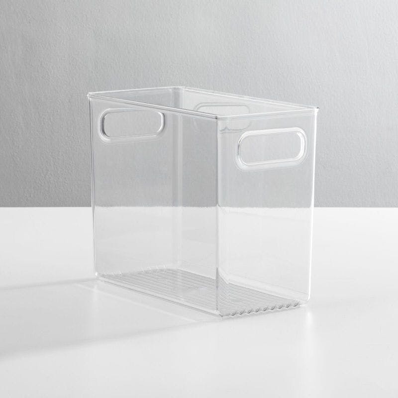 Clear Plastic Bath Storage Organizer Bin with Built-In Handles