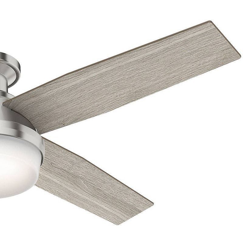 Dempsey 52" Brushed Nickel Low Profile Ceiling Fan with LED Light and Remote