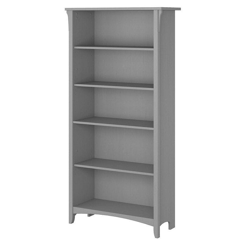 Cape Cod Gray 32" Casual Wood 5-Shelf Adjustable Bookcase