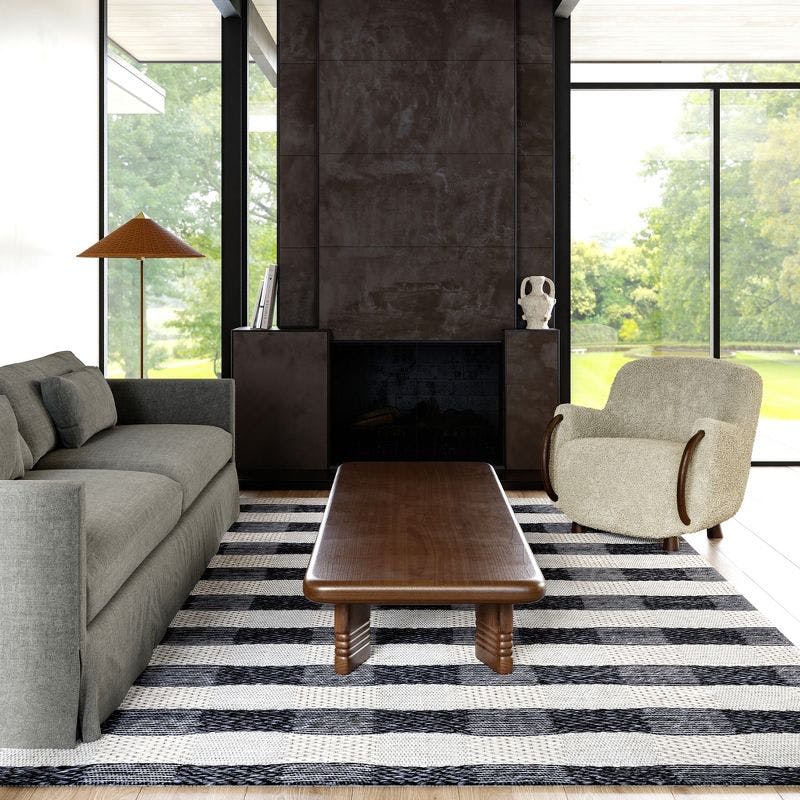 Sophie 6' x 9' Easy Care Striped Gray Wool Area Rug