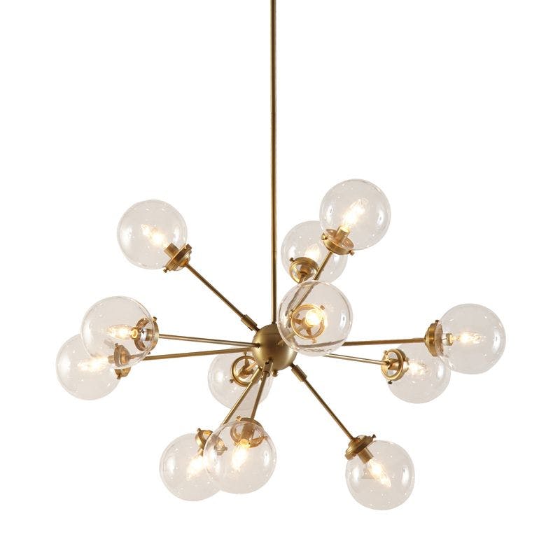 Elegance Oversized Globe Bulbs 12-Light Brass Chandelier