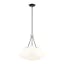 Prato 3-Light Black Chandelier with Hand-Crafted Off-White Shade