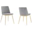 Contemporary Gray Velvet Side Chairs with Gold Metal Legs