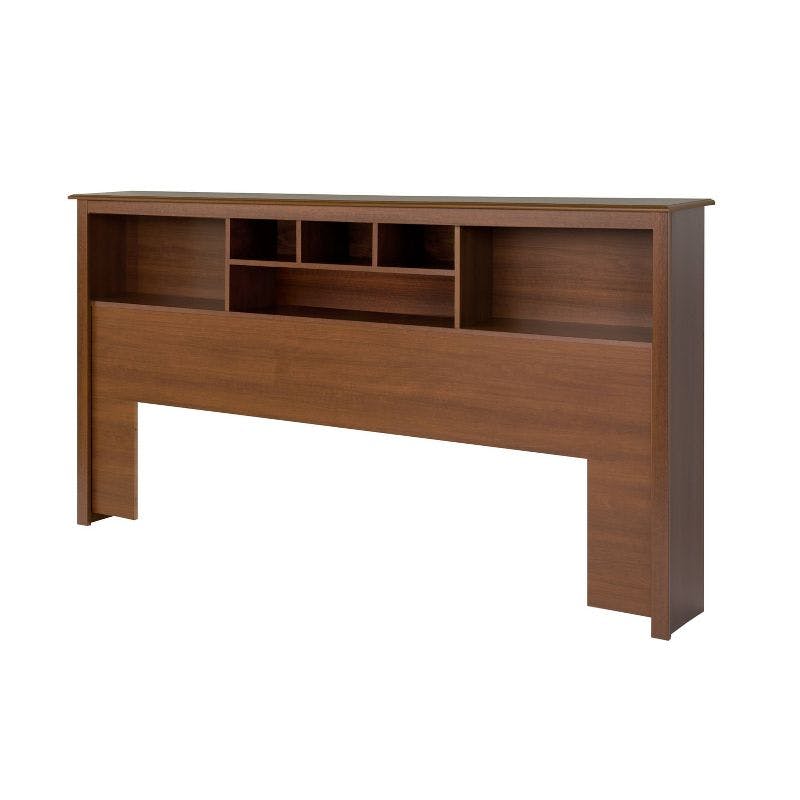 Cherry King Wood Bookcase Headboard with Ample Storage