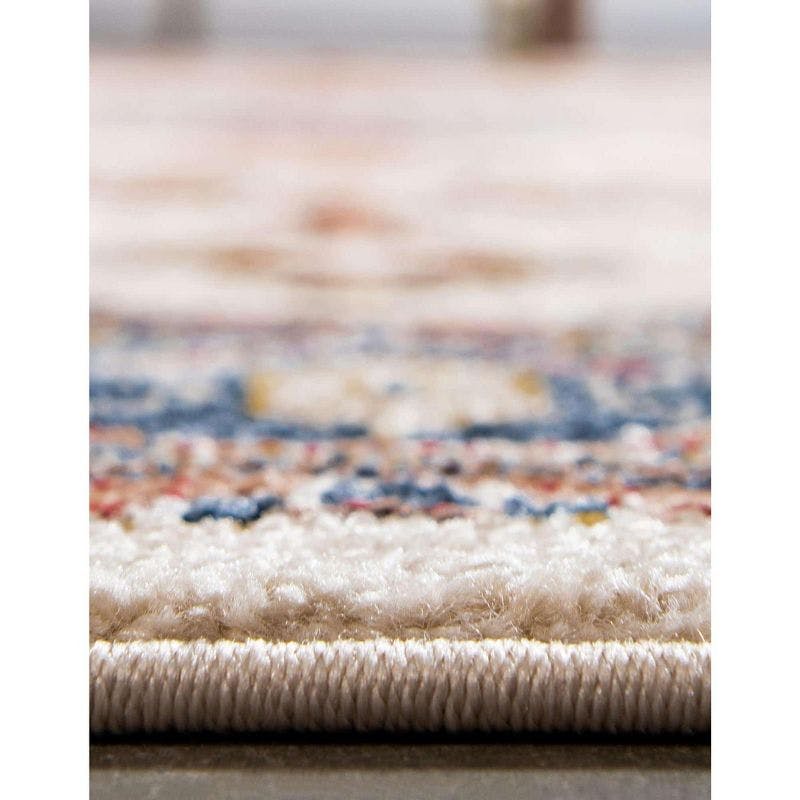 Handmade Ivory Abstract 8' x 10' Easy Care Synthetic Rug