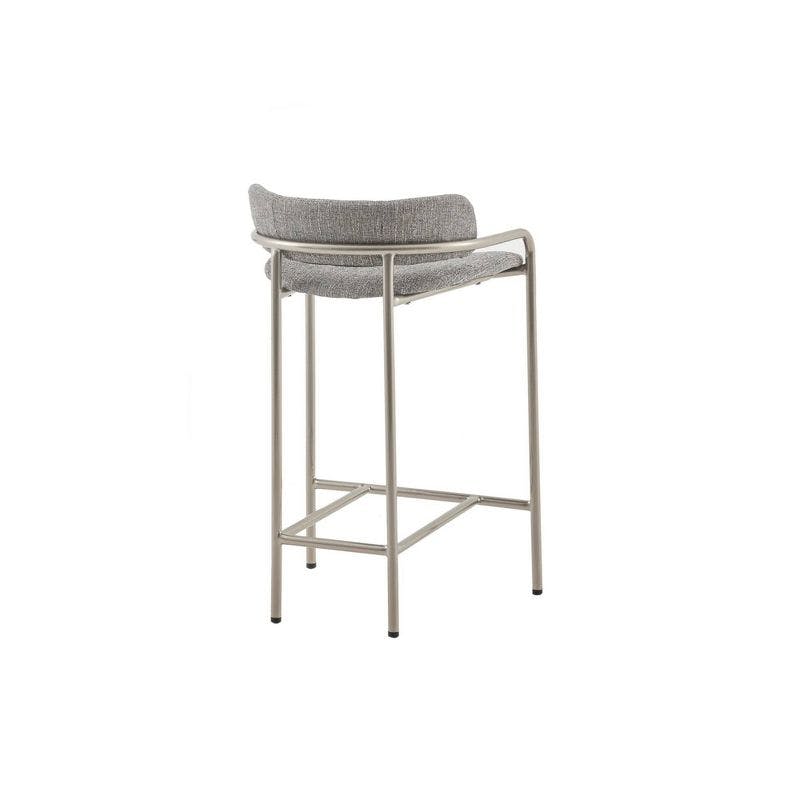 Eros Chic Modern Brown Upholstered Counter Stool with Gold Metal Base