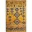Hand-Knotted Geometric Gold & Ivory Wool-Blend 5' x 8' Area Rug