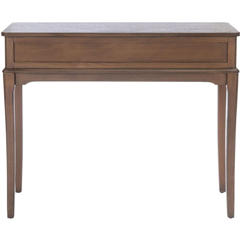 Modern Farmhouse Chic Brown Wood and Metal 2-Drawer Console Table