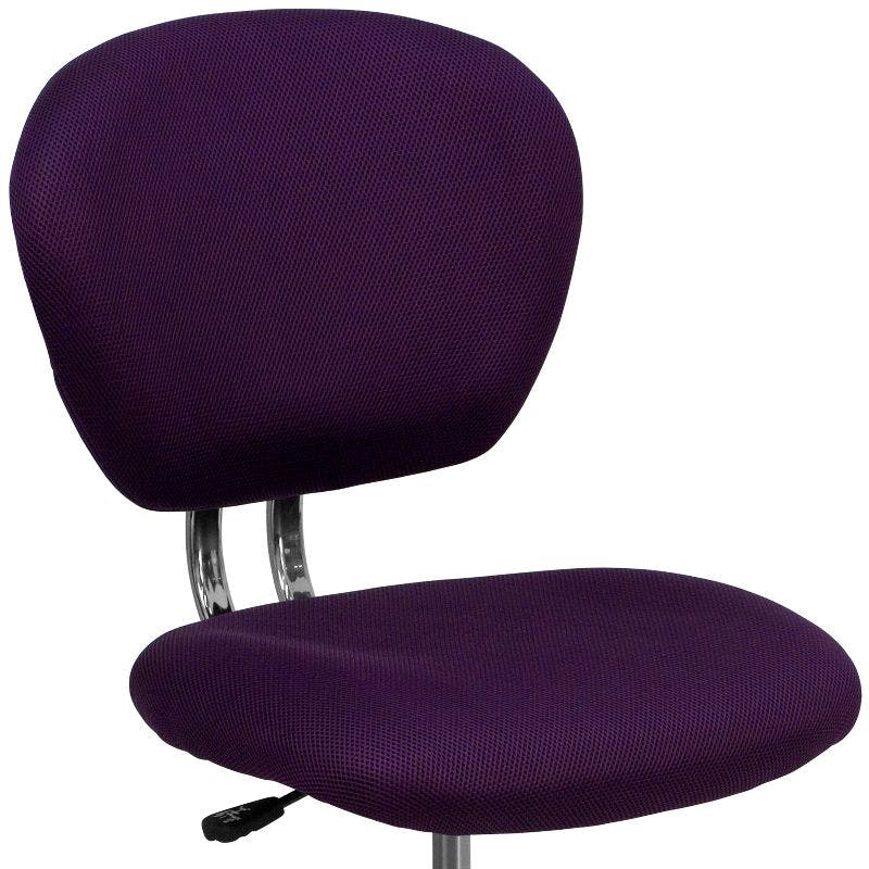 23" Purple Mesh Mid-Back Swivel Task Chair with Chrome Base