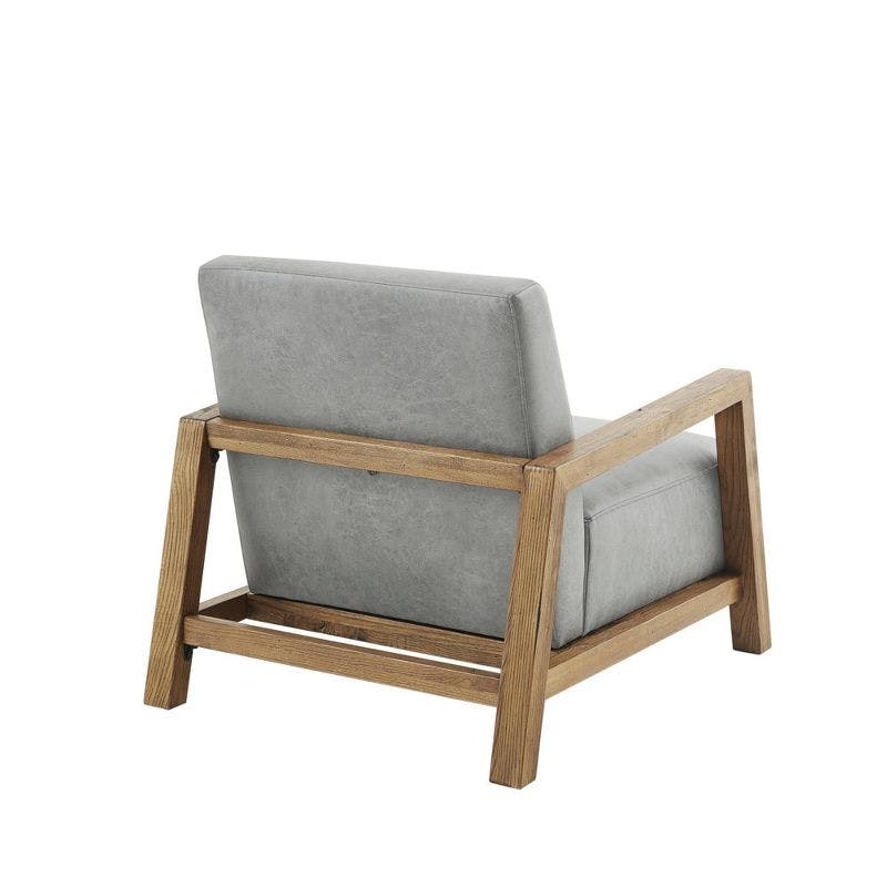 Easton Sustainably Sourced Gray Faux Leather Accent Chair